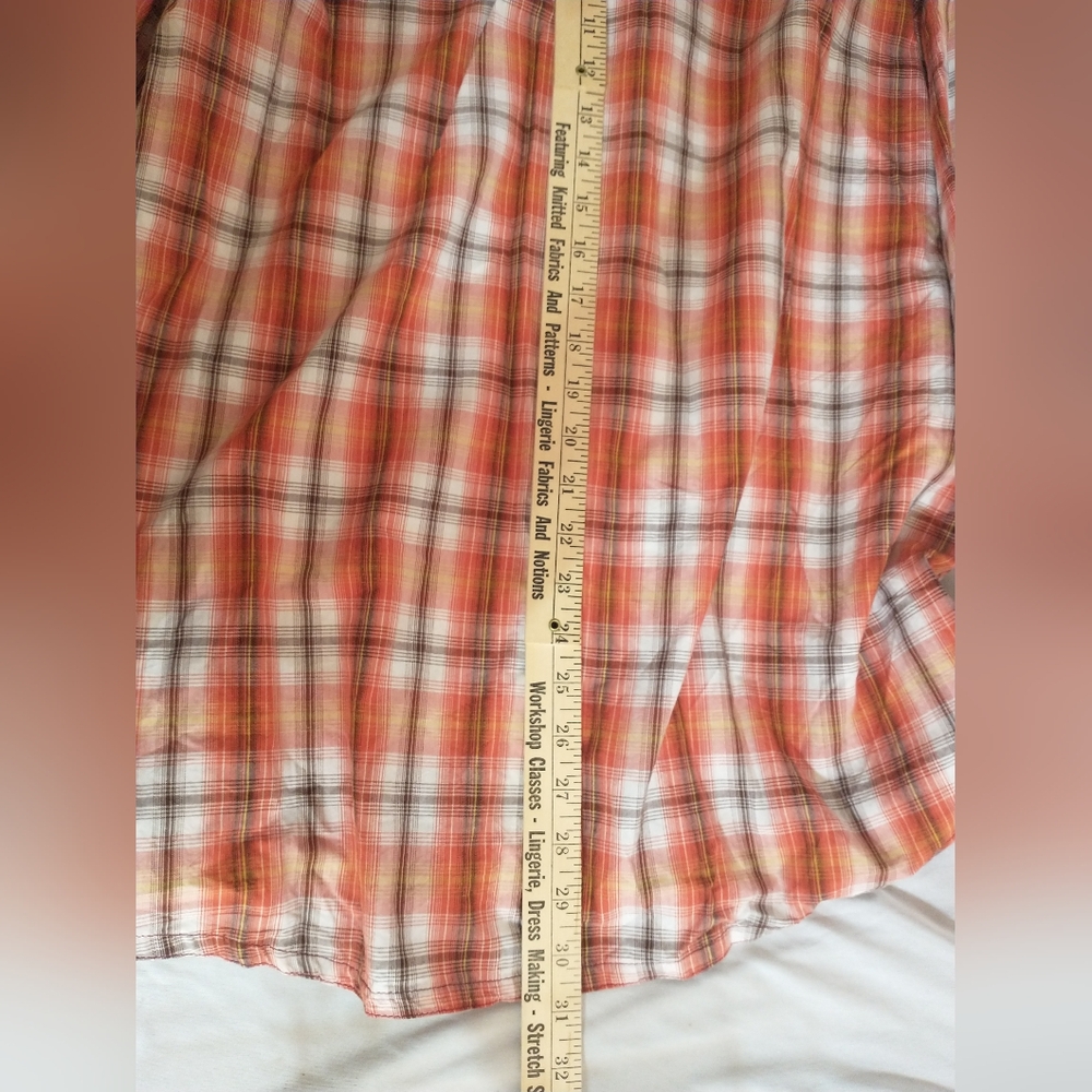 NWT Hang Ten Men's Button Down Long sleeve Plaid shirt XL Nepal Red - Picture 6 of 7
